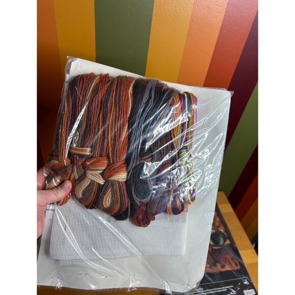 Bucilla needlepoint cat kitty cat eye pillow designed by Nancy Rossi pillow kit - Picture 4 of 6